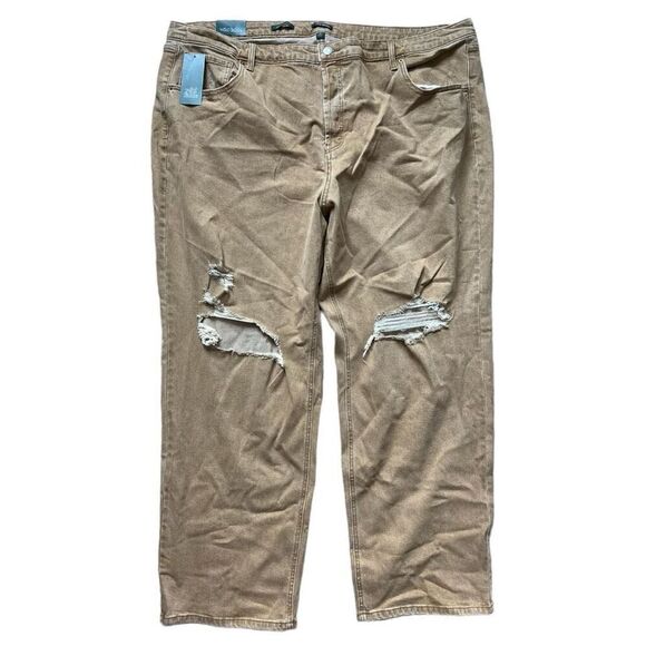 NWT Womens Wild Fable Super High Rise Straight Distressed Ripped Knee Jeans  26 - Picture 2 of 4